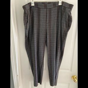 Stretchy waist plaid pants